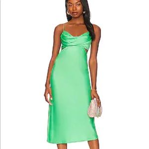 More to Come Lisa Cowl Neck Dress- Green 
Size S NWT